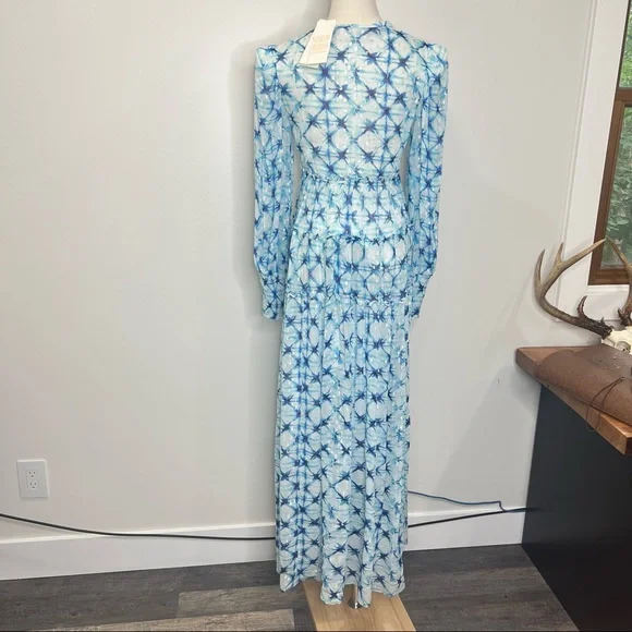 NWT Rococo Sand Volna Maxi Dress in Blue Multi Watercolor Floral Print xsmall - Picture 7 of 13